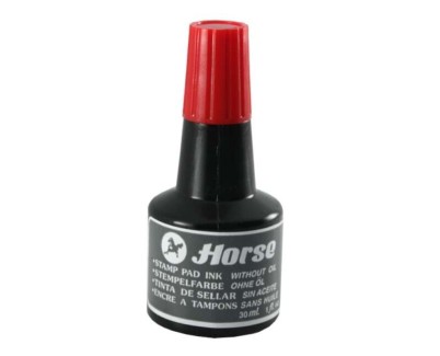 Horse Bote de Tinta para Tampon 30ml - Sin Aceite - Color Rojo