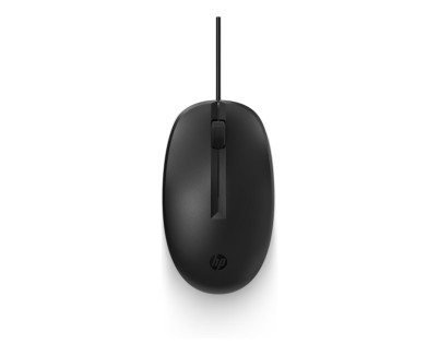 HP 125 Raton USB - Sensor Optico 1200 DPI - Dise&ntilde;o Ambidiestro Ergonomico - 3 Botones con Rueda de Desplazamiento - Color Negro