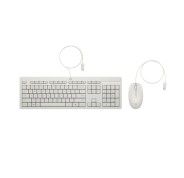 HP 225 Combo Teclado y Raton USB G2 - Tecla Copilot - Patas Ajustables - Raton Optico 1200 DPI - Plug & Play - Facil de Limpiar - Fabricado con Material Reciclado - Color Blanco