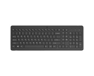 HP 225 Teclado Inalambrico 2.4GHz - 12 Atajos Fn Integrados - Indicadores LED Bloq Num, Bloq Mayus y Bateria - Autonomia hasta 16 Meses - Color Negro