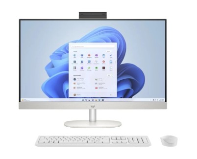 HP 27-CR0025NS All-in-One AMD Ryzen 3-7320U - 8GB DDR5 - 512GB SSD - 27\" - Windos 11 Home - Color Blanco + Teclado QWERTY (ES) y Raton