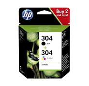 ORIGINAL HP 304 NEGRO + TRICOLOR MULTIPACK 3JB05AE