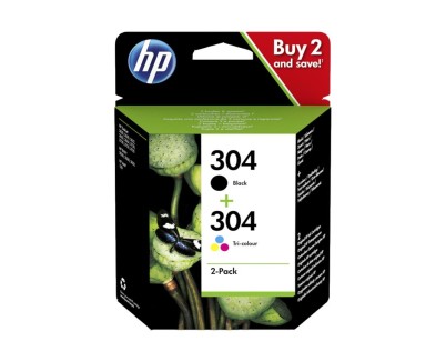 ORIGINAL HP 304 NEGRO + TRICOLOR MULTIPACK 3JB05AE