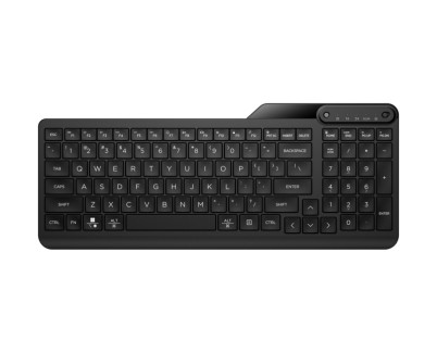 HP 475 Teclado Inalambrico Dual?Mode - Bluetooth 5.3 + 2.4GHz - Teclas Concavas de Perfil Bajo - hasta 12 Teclas Programables - Conecta hasta 8 Dispositivos con HP Unifying o 3 via Bluetooth - Resistente a Derrames - Color Negro