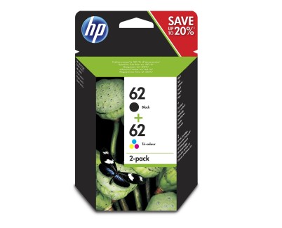 ORIGINAL HP 62 NEGRO + TRICOLOR MULTIPACK N9J71AE