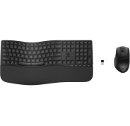HP 685 Combo Teclado y Raton Inalambricos -Bluetooth 5.3 + 2.4GHz - Reposamuñecas y 3 Angulos de Inclinacion - Tecla Copilot - Raton Optico Multi?Superficie 4000 DPI - Rueda 4D - Color Negro
