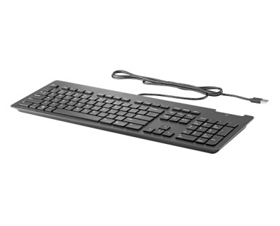 HP Business Slim Smartcard Teclado USB - Lector de Tarjetas Inteligentes Intergado - Inclinacion Ajustable - Resistente a Derrames - Color Negro
