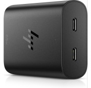 HP Cargador USB?C GaN 65W - 2 Puertos Carga Simultanea - Diseño Compacto y Ligero - Color Negro