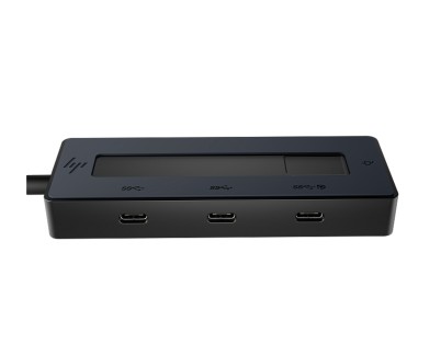 HP Hub Multipuerto 4K USB?C - 4 Puertos USB?C 10Gbps - Power Delivery 65W - Salida de Video 4K via DisplayPort Alt Mode - Dise&ntilde;o Compacto 50% Plastico Reciclado - Color Negro
