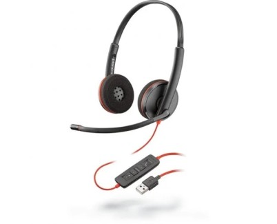 HP Poly Blackwire 3220 USB-A Auriculares con Microfono - Almohadillas Acolchadas - Controles en Cable - Color Negro