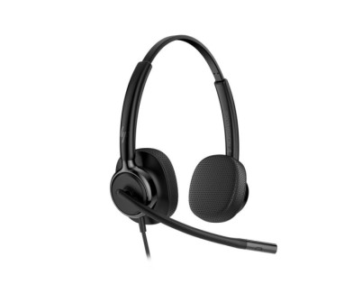 HP Poly Mission 425 Auriculares con Microfono - Almohadillas Polipiel Acolchadas - Controles en Cable