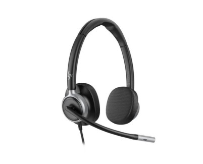 HP Poly Mission 625 Auriculares con Microfono - Almohadillas Polipiel Acolchadas - Controles en Cable