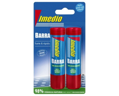 Imedio Pack de 2 Barras de Pegamento de 21grs - Sin Disolventes - Lavable - Apto para Uso Escolar