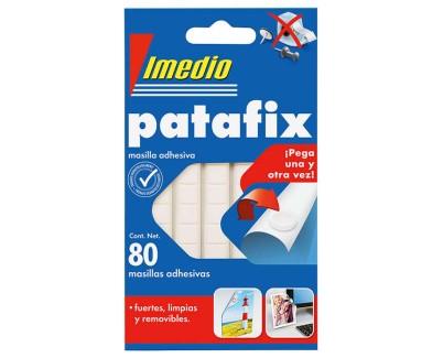 Imedio Patafix Masilla Adhesiva Blanca - Fuertes, Limpias y Removibles - 80 Piezas