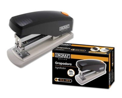 Ingraf Grapadora Pro - Alta Capacidad de Grapado - Dise&ntilde;o Ergonomico - Durabilidad Garantizada - Ideal para Oficina y Hogar - Color Negro