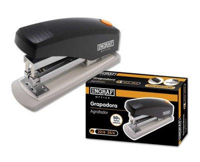 Ingraf Grapadora Pro - Alta Capacidad de Grapado - Dise&ntilde;o Ergonomico - Durabilidad Garantizada - Ideal para Oficina y Hogar - Color Negro