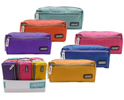 Ingraf Mediterraneo Portatodo Plano - Diseño Elegante - Material Resistente - Cierre Seguro - Ideal para Viajes y Uso Diario - Colores Surtidos