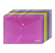 Ingraf Pack de 10 Sobres con Cierre de Broche - Polipropileno - Tamaño A4 - Colores Surtidos