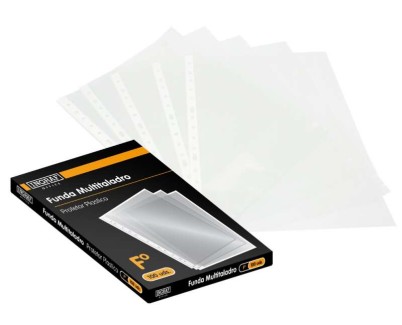Ingraf Pack de 100 Fundas Multitaladro Folio Transparentes 70 Micras - Acabado Granulado