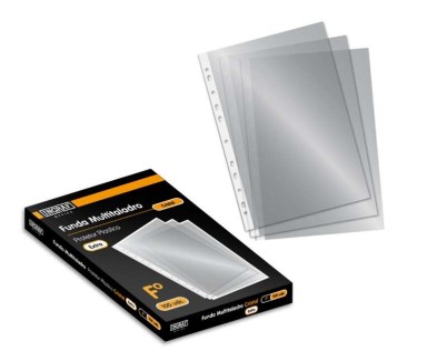 Ingraf Pack de 100 Fundas Multitaladro - Tamaño Folio - Acabado en Cristal - Transparente