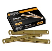 Ingraf Pack de 50 Fasteners - Latonado para Encuadernacion Rapida y Resistente - Incluye Lengüeta y Corredera - Color Oro