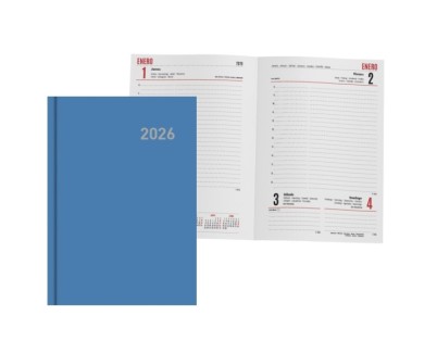 Ingraf Paris Agenda Anual - Dia Pagina - Viernes, Sabado y Domingo misma Pagina - Tamaño 15x21cm - Color Azul Claro