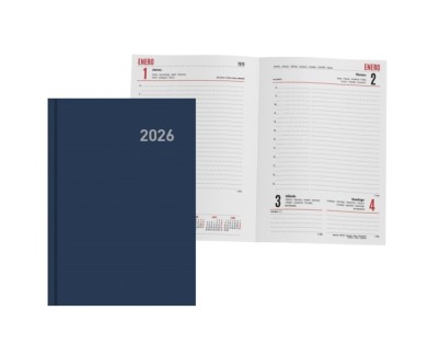 Ingraf Paris Agenda Anual - Dia Pagina - Viernes, Sabado y Domingo misma Pagina - Tamaño 15x21cm - Color Azul