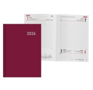 Ingraf Paris Agenda Anual - Dia Pagina - Viernes, Sabado y Domingo misma Pagina - Tamaño 15x21cm - Color Burdeos