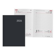 Ingraf Paris Agenda Anual - Dia Pagina - Viernes, Sabado y Domingo misma Pagina - Tamaño 15x21cm - Color Negro