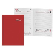 Ingraf Paris Agenda Anual - Dia Pagina - Viernes, Sabado y Domingo misma Pagina - Tamaño 15x21cm - Color Rojo