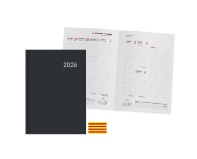Ingraf Paris Agenda Anual en Catalan - Semana Vista - Tamaño 15x21cm - Color Negro