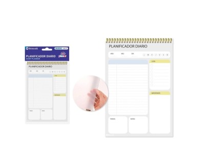 Ingraf Planificador Diario - Medidas 15x21cm - Espiral con Tapa de Polipropileno - 50 Hojas de 80grs