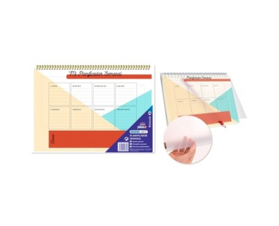 Ingraf Planificador Semanal A4 - Medidas 29x21cm - Espiral con Tapa de Polipropileno - 50 Hojas de 80grs