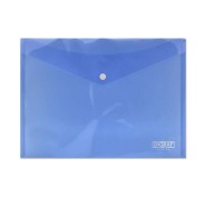 Ingraf Sobre Portadocumentos A4 - Cierre de Broche - Polipropileno Cristal Transparente - Color Azul