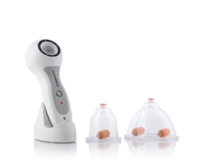 Innovagoods Aparato Anticelulitico de Vacumterapia Pro - Intensidad Regulable - Recargable por USB - Incluye Rodillos de Succion - Uso Diario 5 a 10 Minutos - Color Blanco Gris