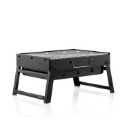 Innovagoods BearBQ Barbacoa Portatil de Sobremesa - Hierro - Plegable - Capacidad hasta 1.5kg de Carbon - Parrilla Extraible de 35X27cm - Facil Limpieza - Compacta - Ligera - 41x28x20cm - Color Negro
