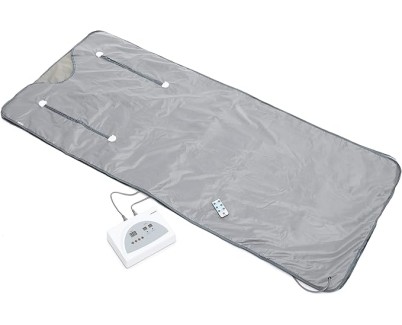 Innovagoods Bedna Manta Sauna de Calor Infrarrojo - 650W - 2 Cables de 150cm - Pantalla LED - Temperatura Regulable - Plegable - Temporizador - Apagado Automatico - 179x79x2cm - Color Gris