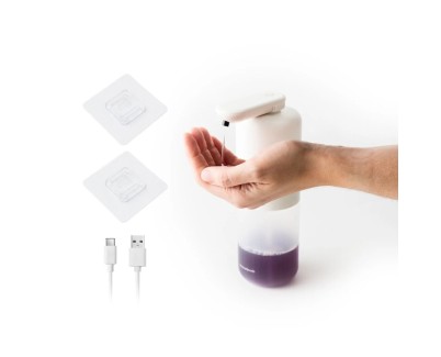 Innovagoods Bitesap Dipensador de Jabon Liquido Automatico - Bateria 1200mAh - Deposito de 350ml - IPX5 - Recargable - Sistema Antigoteo - 11x21.5x6.5cm - Color Blanco