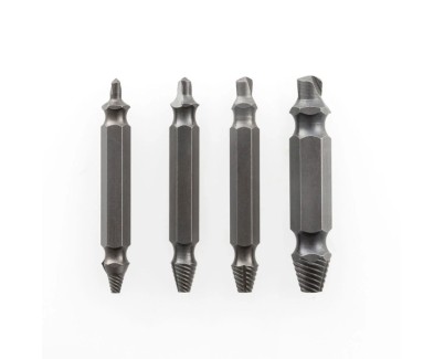 Innovagoods Brocas para Extraer Tornillos - Acero Templado Endurecido - 4 Piezas - Universal - Color Gris