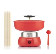 Innovagoods Cantty Maquina de Algodon de Azucar - Potencia 450W - Facil de Limpiar - Incluye Palos y Cuchara - Ideal para Fiestas - Color Rojo