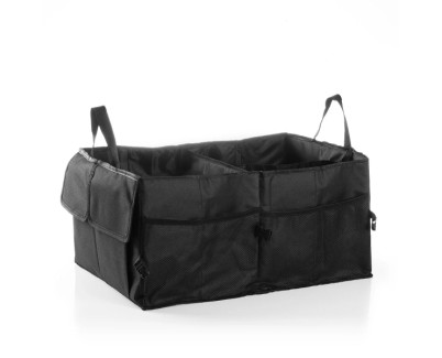Innovagoods Carry Organizador Plegable para Maletero - Capacidad 55L - Plegable - Multifuncion - 2 Niveles Ajustables - 2 Asas de Transporte - Base con Velcro - Color Negro