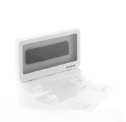 Innovagoods Cashower Funda Impermable de Pared para Movil - Dispositivos hasta 7\" - Multifuncion - Tactil - Antivaho - Adhesivo - 19x10x2.8cm - Color Blanco