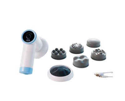 Innovagoods CellyGun Pistola Masajeadora Anticelulitica Recargable 6 en 1 - 5 Cabezales Intercambiables - 6 Niveles de Intensidad - Vibracion de Alta Frecuencia - Cable USB C