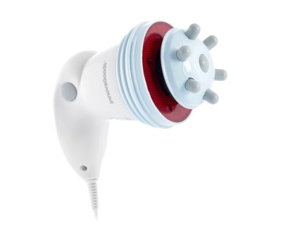 Innovagoods Cellyred Masajeador Anticelulitico Vibratorio con Infrarrojos 5 en 1 - Intensidad Regulable - 5 Cabezales Intercambiables - Funcion Calor - Dise&ntilde;o Ergonomico - Color Blanco Gris