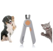 Innovagoods Clipet Cortauñas para Mascotas - Luz LED - Ergonomico - Incluye Lima - Facil de Limpiar - Pilas Incluidas - 7x15x2cm - Color Gris y Naranja