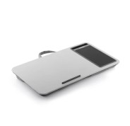 Innovagoods Deskion Soporte para Portatil con Cojin XL - Multifuncion - Antideslizante - Alfombrilla de Raton - Ranura para Smartphone - 57.5x30.5x5.8cm - Color Gris y Negro