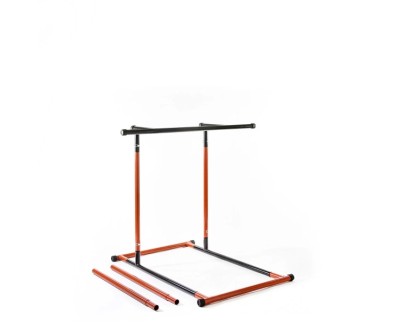Innovagoods Estacion de Dominadas y Fitness - Soporta hasta 110kg - Altura Ajustable - Guia de Ejercicios Incluida - Bolsa de Transporte - 114-191x120cm - Color Negro y Naranja