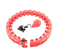 Innovagoods Fittehoop Aro de Fitness Inteligente Ajustable con Peso - Diseño Desmontable - Efecto Masaje 360 Grados - Accesorio de Lastre - Color Negro Rojo