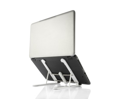 Innovagoods Flappot Soporte para Portatil hasta 17\" - Soporte Ajustable - Antideslizante - Ligero - Portatil - Incluye Funda - 8 Niveles de Inclinacion - 21x16.5x26.5cm - Color Blanco