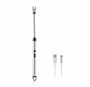 Innovagoods Flecther Encendedor Electrico - Recargable con USB - Flexible 360º - Bloqueo de Seguridad - Indicadores LED - Color Plateado y Negro